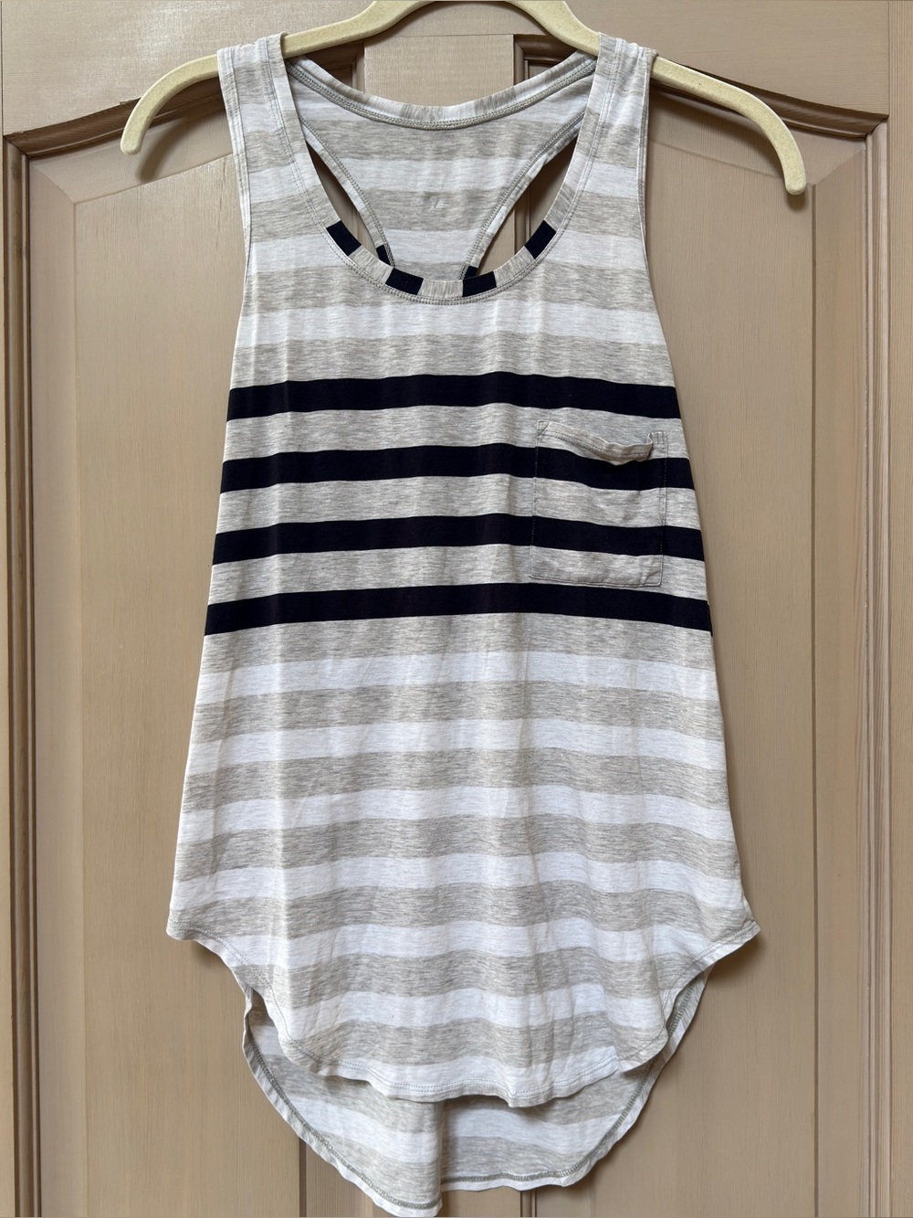 Lululemon Striped Racerback Pocket Tank - Cream & Black